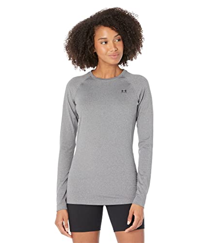 Under Armour Authentics Long Sleeves Crew Neck T-Shirt Chemise, Gris Anthracite Clair chiné (019)/Noir, XS Femme Under Armour Authentics Long Sleeves Crew Neck T-Shirt Chemise, Gris Anthracite Clair chiné (019)/Noir, XS Femme