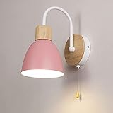  Applique murale moderne en fer Luminaire mural à une tête Luminaire mural intérieur avec interrupteur à tirette Lampe murale créative en métal Chambre Salon Lanterne murale Lampes de chevet ( Color :