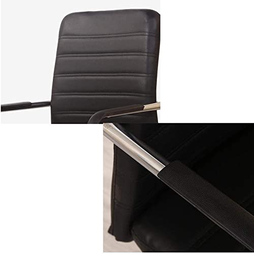 Chaise de bureau ergonomique noire en cuir PU LiChA pour ordinateur et conférence