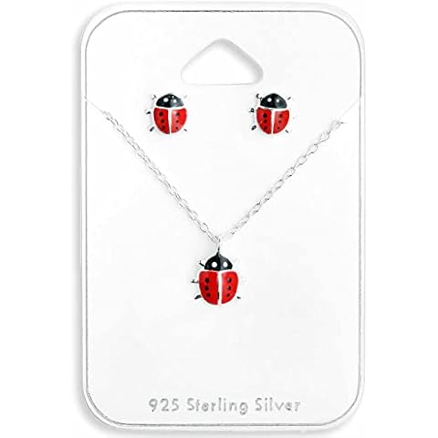 Monkimau Girl's Ladybird Charm Necklace Set Cover