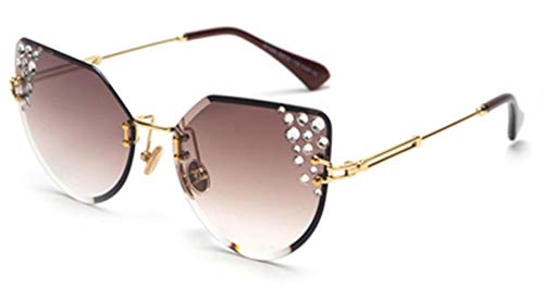 Lunettes de soleil sans cadre Miwaimao œil de chat aux verres biseautés