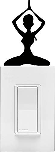 YINGKAI Yoga Dancer Sitting on Light Switch Decal Vinyl Wall Decal Sticker Art Living Room Carving Wall Decal Sticker for Kids Room Home Window Decoration