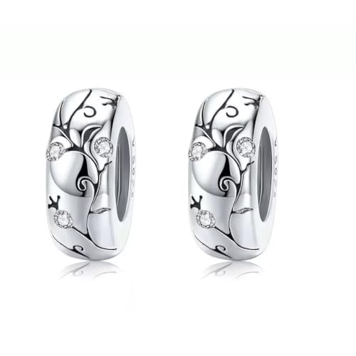 Image of ARTCHARM Clasp Love Safety Chain Charm - Authentic 925 Sterling Silver Heart Beads - Fit European Style Bracelet