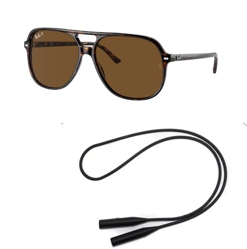 Ray-Ban RB2198 Sunglasses Bundle: RB 2198 BILL 902/57 Bill Havana Polar Brown and Universal Anti-slip Silicone Leash2