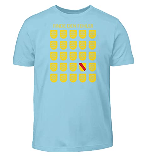 T-Shirt Enfant Bleu Finde den den Fehler Idéal pour l'École et les Jeux