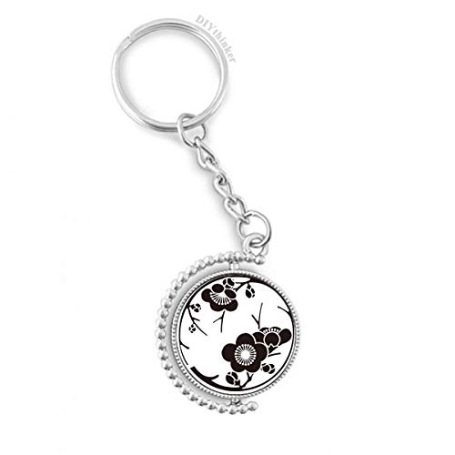 Porte-clés Japon Culture Sakura Noir pour clés de maison et voiture