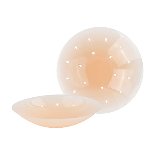 Laughhe Cache Teton, Réutilisable Cache-tétons Cache Tetons Femme avec Trou Respirant, Cache Teton Invisible en Silicone Auto-adhésif Nipple Cover Couvre-tétons Ultra-Mince et Lavable pour Femmes, 8cm Cover