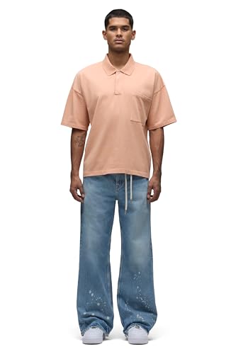 Image of Hudson Men's Luca Loose Fit Wide Leg Denim Pant
