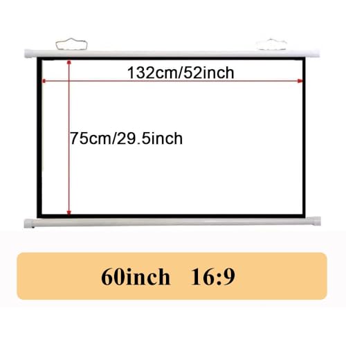 Pantalla Manual Retráctil 60 pulg 16:9 para Proyector miniatura 6
