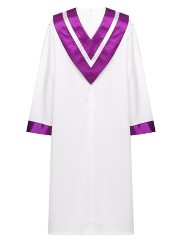 JEATHA Unisex Adult Womens Mens V-Shape Clergy Robe Minister Preacher Cassock Liturgical Vestment2