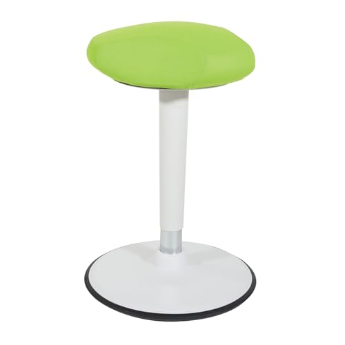 Image of Office Star Active Seating Adjustable 24-34 Inch Height and 360-Degree Wobble Design Perch Seat with Non-Slip Base, Green