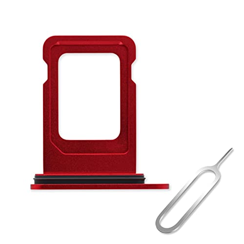 Supporto per Slot SIM di Ricambio per iPhone 13 da 6.1 Pollici Versione Singola Con Anello di Tenuta Impermeabile + Vassoio e Pin di Espulsione Rosso
