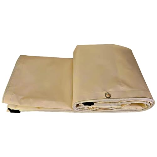 Lona de PVC extra resistente de 500 g/m² beige con acabado impermeable premium de 1,2 x 2,4 m 2