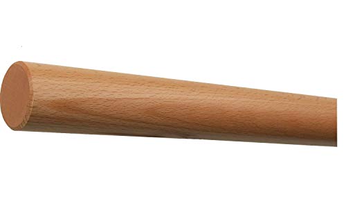 TIBU Buche Holz Handlauf Geländer 30-500cm Wandhandlauf Wand Treppe Stange Griff, Länge 150 cm und Enden gefast