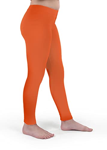 Silky Toes Little and Big Girls Premium Cotton Leggings/Size 2t to 16/ Many Colors for School Uniform Orange2