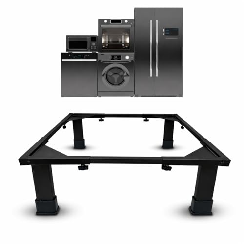 Image of Smart Shelter Heavy Duty Washing Machine Stand Without Wheels - Adjustable Metal Base for Fully & Semi Automatic, Top & Front Load, Fridge & Dishwasher, 160 Kg Capacity, Anti-Rust, Rubber Feet