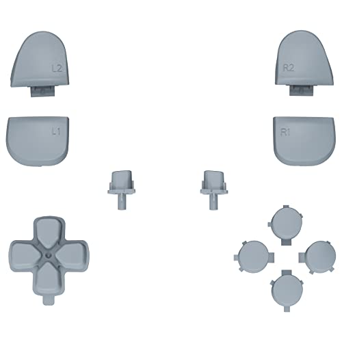 eXtremeRate Replacement D-pad R1 L1 R2 L2 Triggers Share Options Face Buttons, New Hope Gray Full Set Buttons Compatible with ps5 Controller BDM-030 BDM-040 BDM-050 - Controller NOT Included