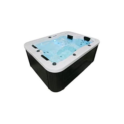 HOME DELUXE - Outdoor Whirlpool - White Marble Pure - Maße: 210 x 160 x 85 cm - Inkl. Heizung Cover