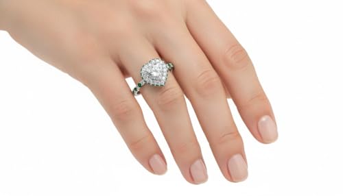 Image of Choose Your Gemstone Rollover Heart Diamond CZ Engagement Ring 925 Sterling Silver Heart Shape Petite Engagement Rings Lightweight Office Wear Everyday Gift Jewelry US Size 4 to 12
