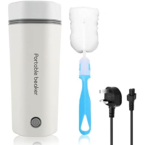 Travel Kettle, Mini Portable Electric Kettle, 350mL Fast Boil Small Kettle, Automatic Shut off Travel Tea Kettle with Cleaning Brush, Water Heater for Making Coffee, Baby Milk (White) Cover