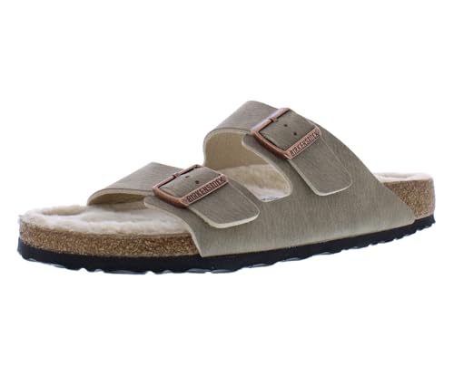 Image of Birkenstock Arizona Unisex Shoes Size 10, Color: Desert Dust /Gray Taupe /Beige