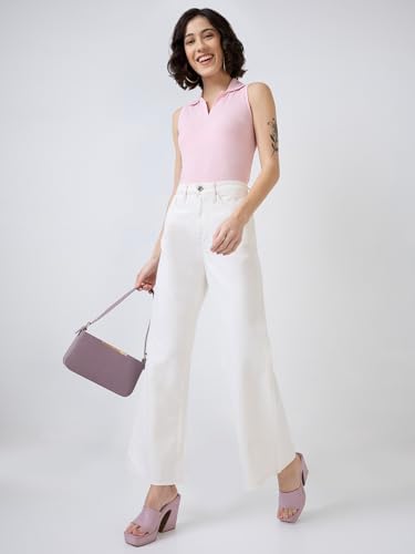Image of Spykar High Rise Wide-Leg Loose Fit Jeans for Women