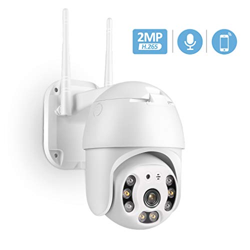 TMEZON PTZ WiFi Outdoor IP Security Camera 1080P 2-Megapixel Wireless Pan Tilt Night