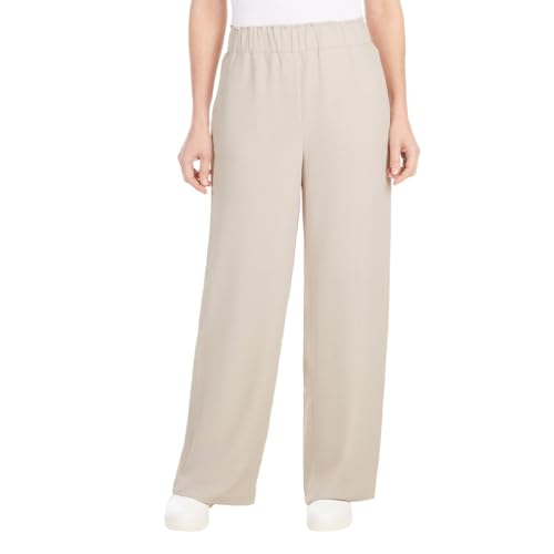 Hilary Radley Women's Wide Leg Crinkle Pants With Elasticwaistband