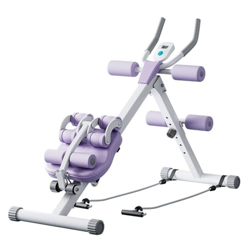 FYDN 腹筋マシーン 腹部トレーニング 腹筋器具 筋トレ器具 高さ調節可能 折りたたみ式収納 強力な耐荷重性 男女兼用 自宅やジムでの使用に適しています (パープル)