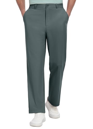 PEGENO Mens Golf Pants with 4 Pockets Stretch Lightweight Quick Dry Breathable Slacks Casual Work Dress Pants for Men