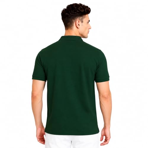 Image of Men's Plain Polo T-Shirt | Cotton Blend Regular Fit Casual Collar T-Shirt