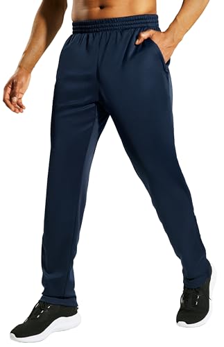 Image of MIER Mens Ankle Zip Sweatpants, Soccer Warm-up Track Pants with Pockets