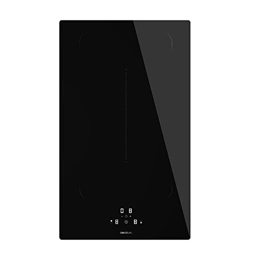 Cecotec Placa de Inducción de 2 Fuegos Bolero Squad I 2000 Bridge. Máx 3700 W, Compacta, Doble Booster, Zona Puente, Control Táctil, 11 Niveles de Potencia, Temporizador, Made in France