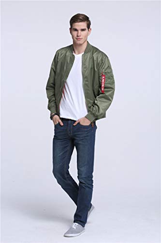 Image of CORIRESHA Mens NASA Embroidery Badge Slim Fit Bomber Jackets Zipper Windbreaker
