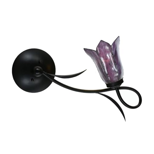 Lampe murale Tiffany Gentian Purple en vitrail Art Deco