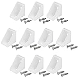 Rierdge 30 Pcs Plastic Corner Braces Nylon Shelf Closet Furniture Angle Bracket for Home Drawers Windows Cabinet, 0.79' x 0.79' x 0.59' (LxWxH)