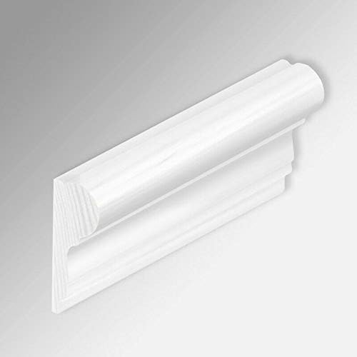 Traditional Victorian Wooden Dado Rail Picture Hanging Picture molding Decorative Dado Rail Timber Picture Molding Colour 2.4M (White)