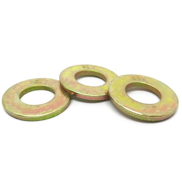 (16 Pieces) 9/16 SAE Grade 8 Flat Washers Zinc Yellow