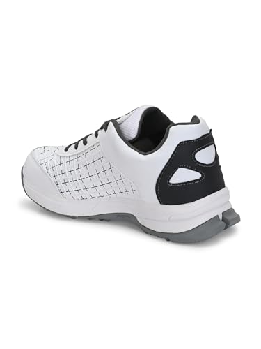 Image of Pro ASE Lightweight Cricket Shoes - Durable & Comfortable | Ideal for Turf, Ground & Hard Surfaces | Allrounder Design with Studs & Superior Grip | White, Blue, Grey, Orange