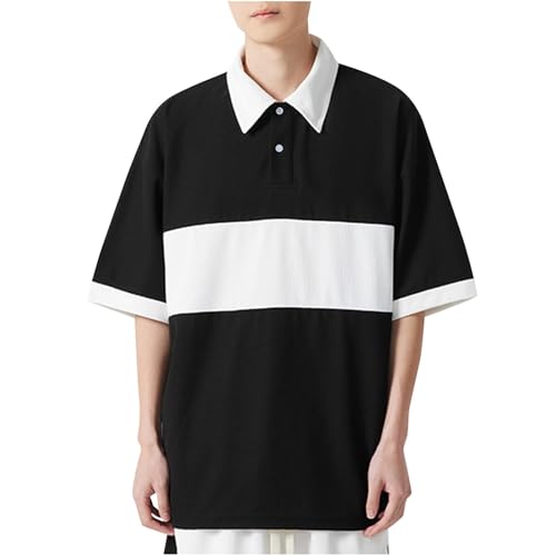 Polo en coton pour homme chemise contrastée haut casual blanc aux finitions soignées