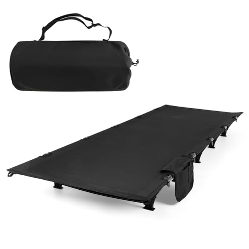 FAHKNS Lightweight Camping Cot, Ultralight Folding Bed for Camping, Hiking, Travel, Portable Compact for Outdoor Travel? Black