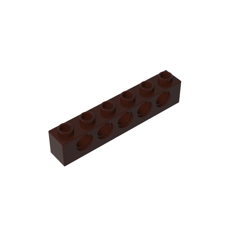 Gobricks 3894 Technology Brick Technic Brick 1x6 [5 Holes] 50 Pieces GDS-626 Compatible with Lego Building Blocks Color:Dark Brown — image 1