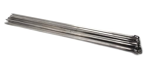Image of Prime Bakers and Moulders Stainless Steel Square Barbecue skewers Sticks for Grilling Seekh Kebab Tikka - BBQ Grill (12)