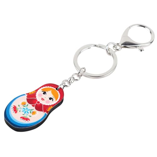 WEVENI Acrylic Cute Matryoshka Doll Keychains for Women Girls Russian Jewelry Gifts Accessories Backpack Wallet Charms (Russian Matryoshka Doll A)3