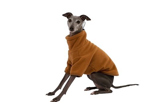 Turtleneck Cozy Teddy Fleece Sweatshirt with Adjustable Drawstring for Italian Greyhounds, Whippets and Sighthounds