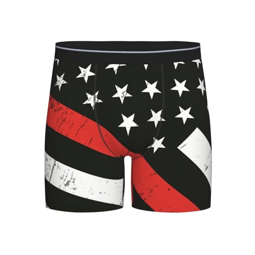 Men'S Pouch Boxer Brief Firefighter Flag Sports Underwear