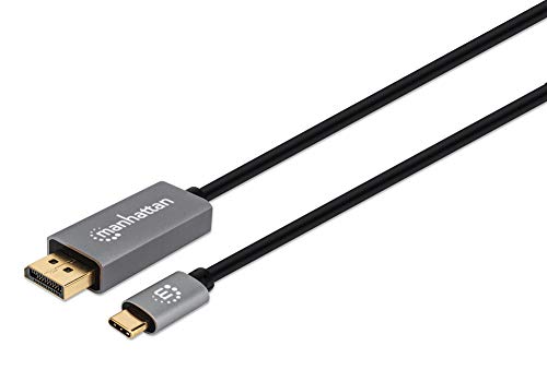 MANHATTAN USB C to DisplayPort Adapter Cable - 6.5ft., USB-C/Thunderbolt 3 Male to DisplayPort Male, 8K@60Hz, 4K@120Hz, HDR10 - for MacBook Pro/Air, iPad Pro, Surface, XPS, Samsung Galaxy - 354844