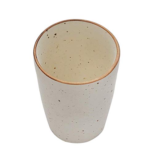 Image of miah decor Ceramic Tumbler Set of 4 with Serving Tray, Handmade Stoneware