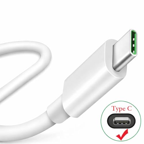 Image of 65W USB Type C Cable for Oppo Reno 9 Pro + |Reno 9 Pro |Reno 9 |A1 Pro |K10x |Reno 8 Pro |Reno 8|,1m,White