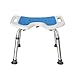 Regulowany niebieski stołek łazienkowy w podeszłym wieku krzesło do kąpieli ze stopu aluminium stół antypoślizgowy bez oparcia (mały przyssawka)